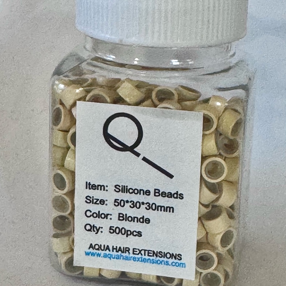 Aqua Blonde Silicone Hair Extension Beads